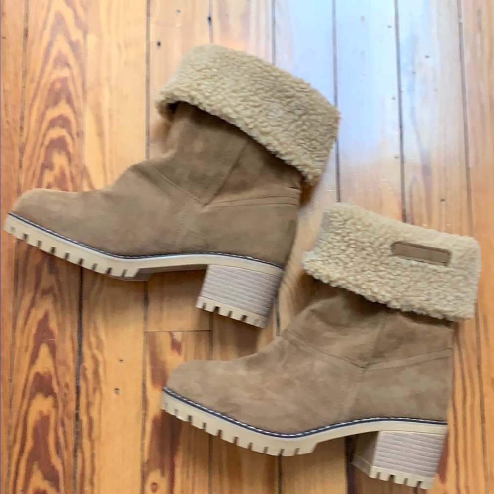 Mostrin waterproof suede camel boots